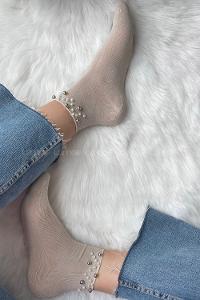 Modalamelif Bambu İncili Soket Çorap Vizonrengi