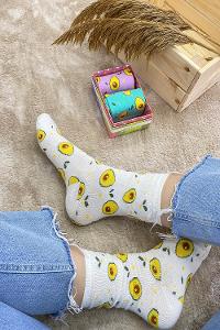 Modalamelif Avakado İşlemeli 3 lü Soket Çorap