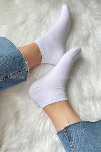 Modalamelif Dikişsiz Patik Çorap Beyaz