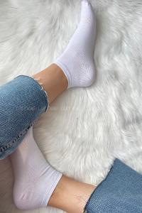 Modalamelif Dikişsiz Patik Çorap Beyaz