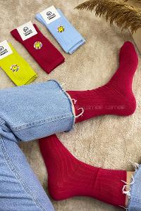 Modalamelif Fitilli Soket Çorap Bordo