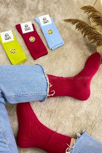 Modalamelif Fitilli Soket Çorap Bordo