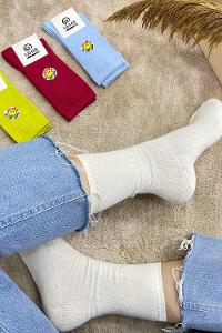 Modalamelif Fitilli Soket Çorap Ekru