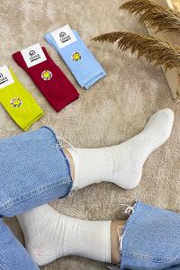 Modalamelif Fitilli Soket Çorap Ekru