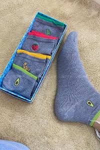 Modalamelif İşlemeli 4 lü Soket Çorap Gri