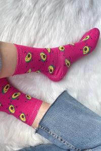 Modalamelif Minik Avakado Baskılı Soket Çorap Pembe