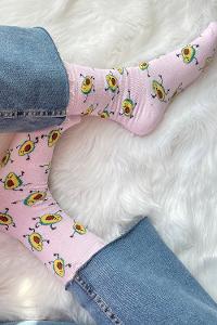 Modalamelif Minik Avakado Baskılı Soket Çorap Pudra