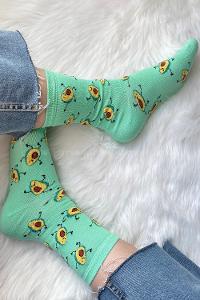 Modalamelif Minik Avakado Baskılı Soket Çorap Yeşil