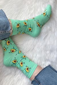 Modalamelif Minik Avakado Baskılı Soket Çorap Yeşil