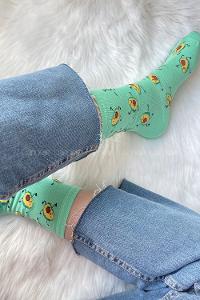 Modalamelif Minik Avakado Baskılı Soket Çorap Yeşil