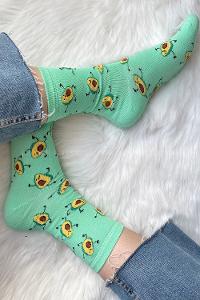 Modalamelif Minik Avakado Baskılı Soket Çorap Yeşil