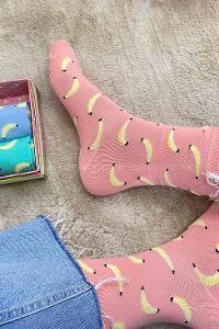 Modalamelif Muz İşlemeli 3 lü Soket Çorap