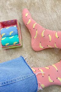 Modalamelif Muz İşlemeli 3 lü Soket Çorap