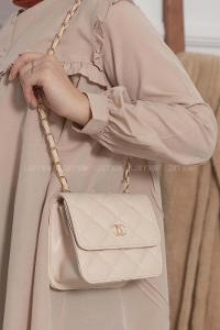 Modalamelif Kapitone Dikişli Çanta Vizonrengi