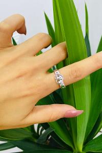 Modalamelif Kemer Kalp Gümüş Yüzük