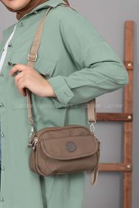 Modalamelif Krinkıl Kumaş Vest Çanta Soft Kahve