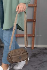 Modalamelif Krinkıl Kumaş Vest Çanta Soft Kahve