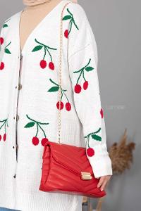 Modalamelif V Dikişli Kapitone Vera Çanta Kırmızı