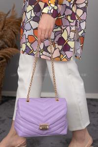 Modalamelif  Dikişli Kapitone Vera Çanta Lila