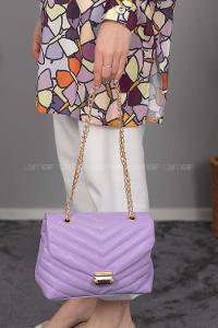 Modalamelif  Dikişli Kapitone Vera Çanta Lila