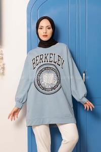 Modalamelif Berkeley Baskılı Tunik Açık Mavi
