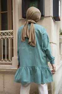 Modalamelif  Önü Düğmeli Oxford Gömlek Mint