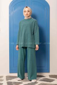 Modalamelif Yarım Balıkçı Yumoş İkili Takım Petrol Yeşil