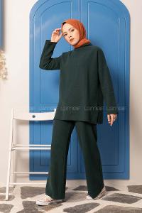 Modalamelif Yarım Balıkçı Yumoş İkili Takım Zümrüt Yeşil