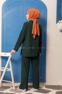 Modalamelif Yarım Balıkçı Yumoş İkili Takım Zümrüt Yeşil