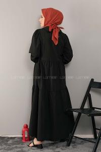 Modalamelif Bebe Yaka Kol Lastikli Elbise Siyah