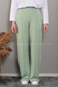 Modalamelif Bol Paça Çımalı Pantolon Çağla