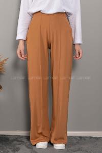 Modalamelif Bol Paça Çımalı Pantolon Camel