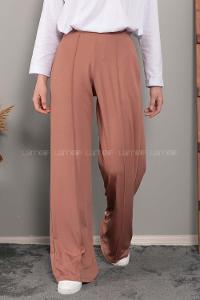 Modalamelif Bol Paça Çımalı Pantolon Gül