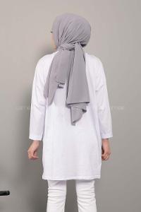 Modalamelif Feelings Yazı Baskılı Tunik Beyaz