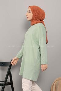 Modalamelif Feelings Yazı Baskılı Tunik Çağla Yeşili