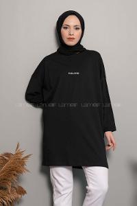 Modalamelif Feelings Yazı Baskılı Tunik Siyah
