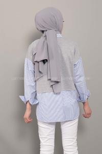 Modalamelif Garnili Çizgili Gömlek Açık Mavi