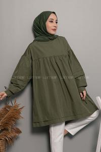 Modalamelif Kol Bağlamalı Tunik Haki