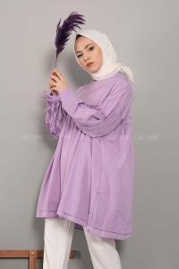 Modalamelif Kol Bağlamalı Tunik Lila