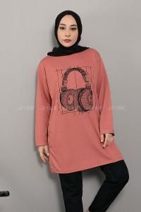 Modalamelif Müzikal Baskı Sweatshirt Gül