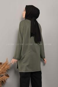 Modalamelif Müzikal Baskı Sweatshirt Haki