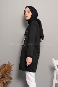 Modalamelif Müzikal Baskı Sweatshirt Siyah