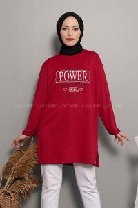 Modalamelif Power Baskı Sweatshirt Bordo