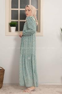 Modalamelif Bebe Yaka Fırfırlı Elbise Mint Yeşili