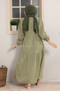 Modalamelif Bebe Yaka Kol Lastikli Elbise Çağla Yeşili