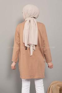 Modalamelif Feelings Yazı Baskılı Tunik Sütlü Kahve