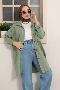 Modalamelif Omuz Apoletli Püsküllü Ceket Haki