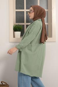 Modalamelif Omuz Apoletli Püsküllü Ceket Haki