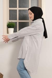 Modalamelif Tek Cepli Salaş Gömlek Gri