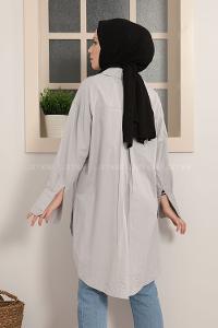 Modalamelif Tek Cepli Salaş Gömlek Gri